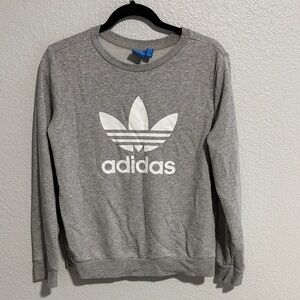 Adidas Heather Gray Crewneck with White Logo